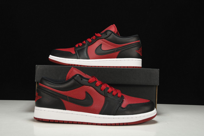 Jordan 1 Low Black Gym Red - 553558-610