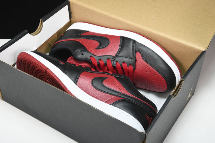 Jordan 1 Low Black Gym Red - 553558-610
