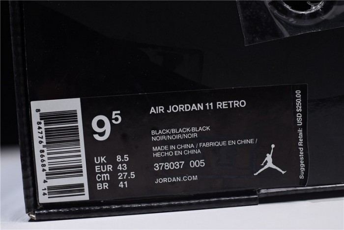 Air Jordan 11 “Cap and Gown” black  378037-005