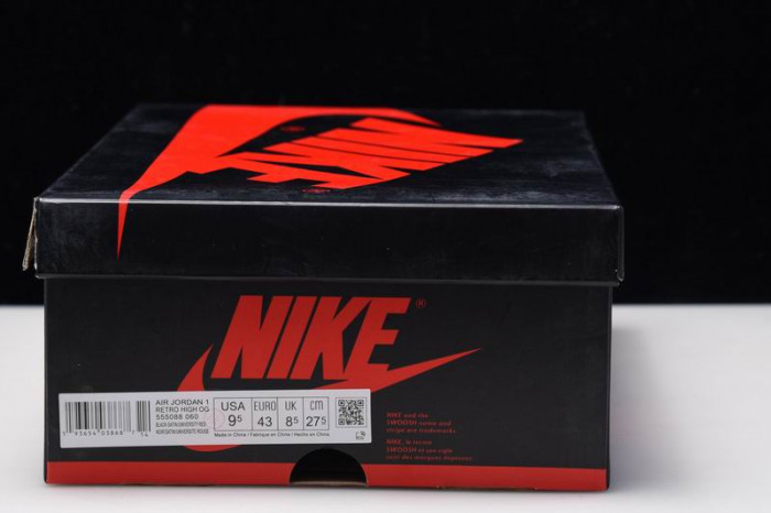 Jordan 1 Retro High Black Satin Gym Red - 555088-060