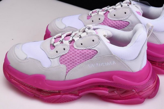 BL TRIPLE S TRAINERS CLEAR SOLE  WHITE PINK   541624  W09OH  1012