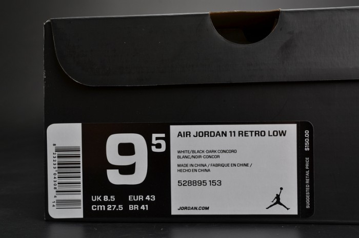 AIR JORDAN 11 RETRO LOF "CONCORD" BLACK/ WHITE  mens 528895-153