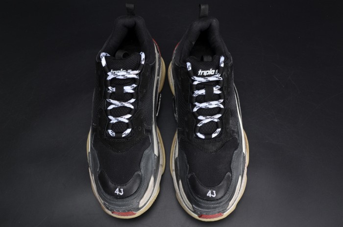 BL 17FW TRIPLE S TRAINER  BLACK/ RED MENS W05M23972